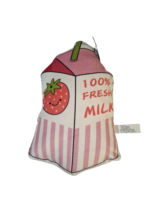 toy works Other - Toy Works Pink Strawberry Milk Carton Decorative Pillow